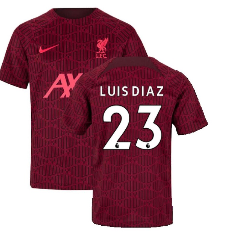 2022-2023 Liverpool Pre-Match Training Shirt (Red) – Kids (LUIS DIAZ 23)