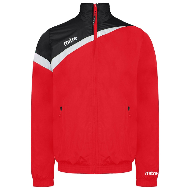 Mitre Sleeve Zip Up Graphic Logo Red/Black Mens Polarize Rain Jacket T50106 SBW