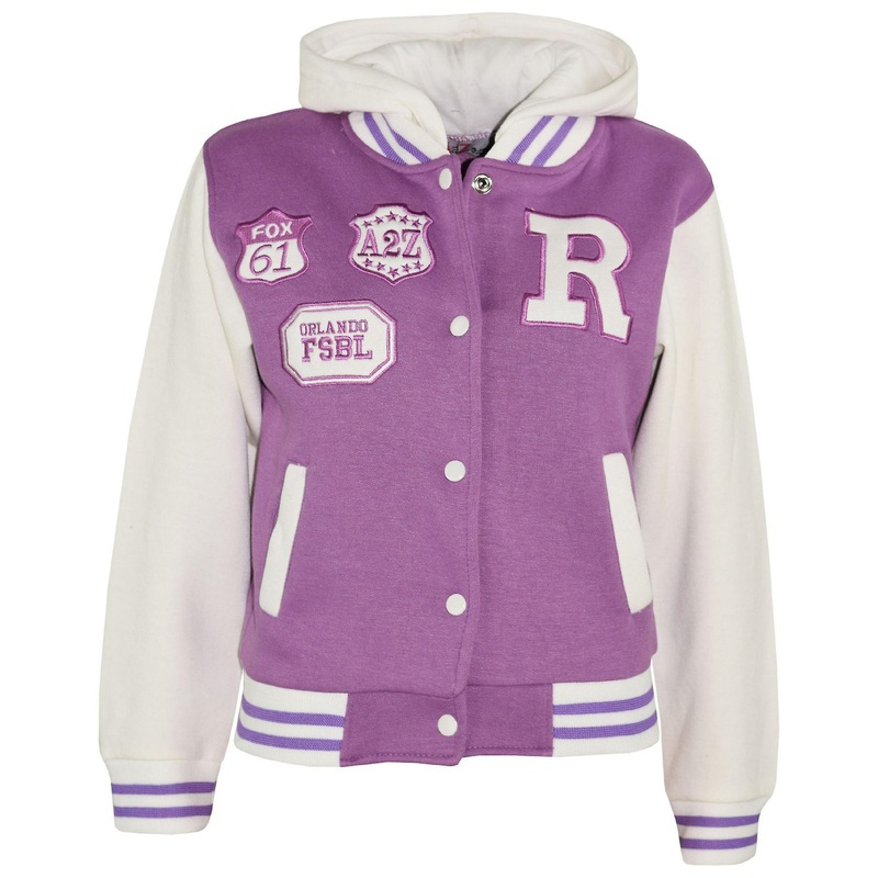 Unisex Baseball Lilac Contrast Color Jackets
