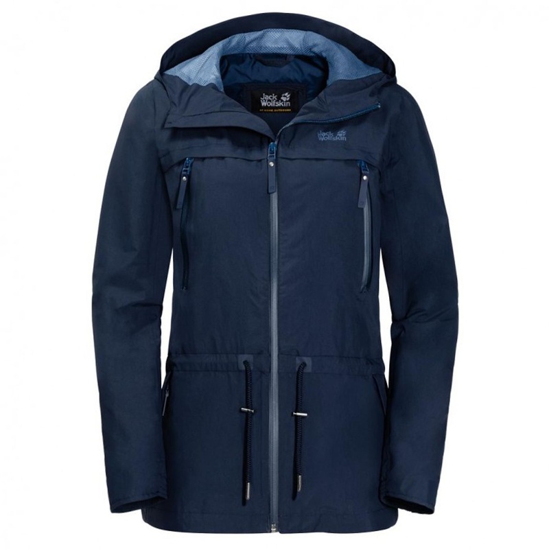 Jack Wolfskin Womens Fairview Jacket Hooded Coat Navy 1110291 1910