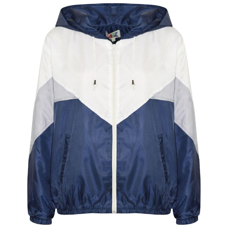 Kids Unisex Navy Panelled Hooded Raincoat