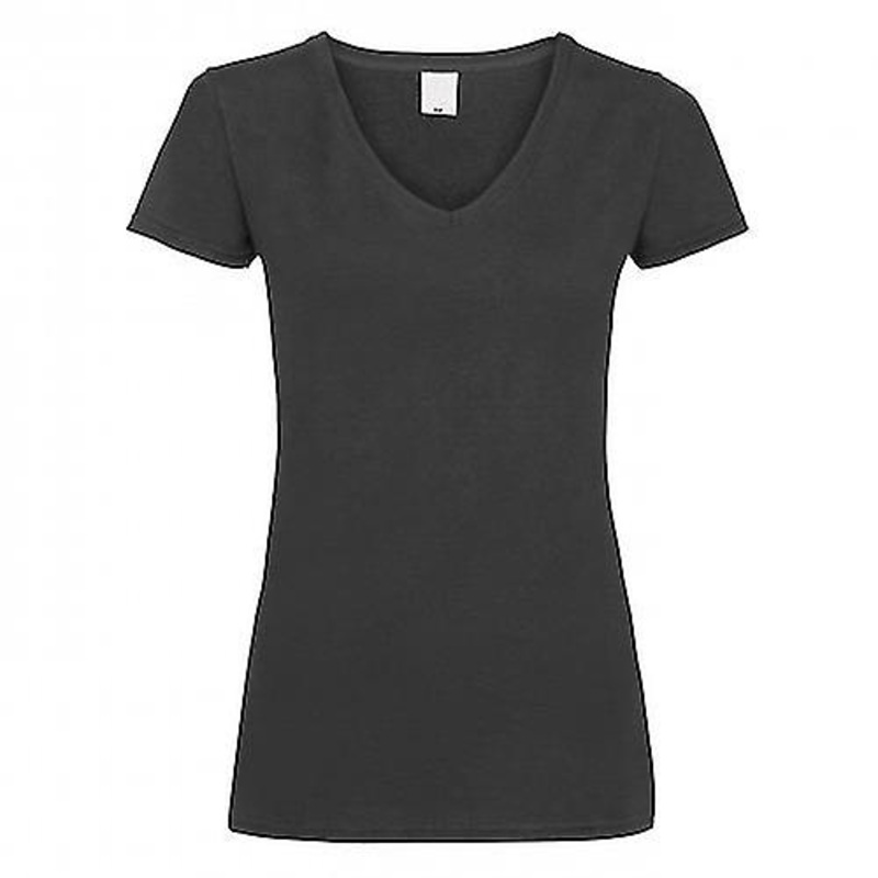 Womens/Ladies Value Fitted V-Neck Short Sleeve Casual T-Shirt