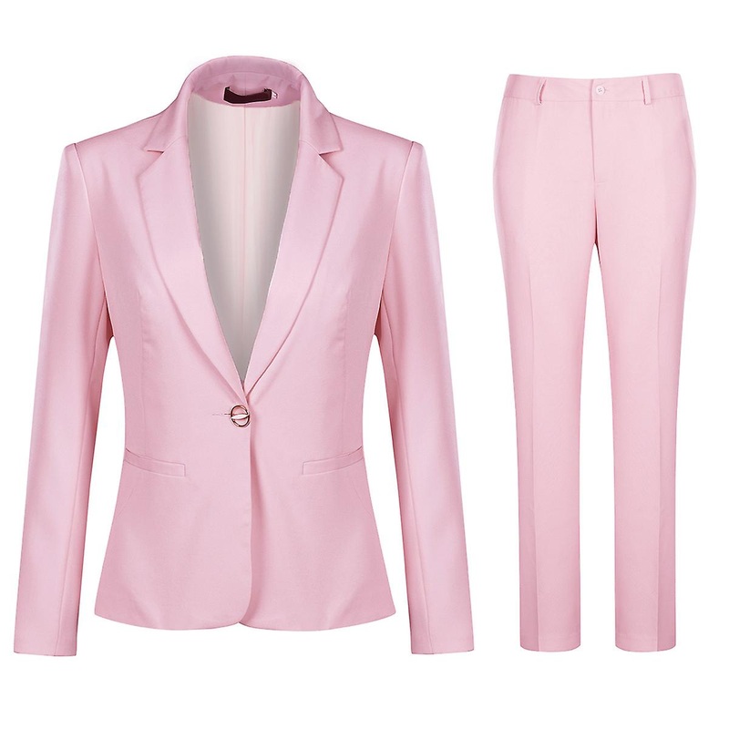 Cloudstyle Women’s 2 Piece Business Solid Color 1 Button Suit Set