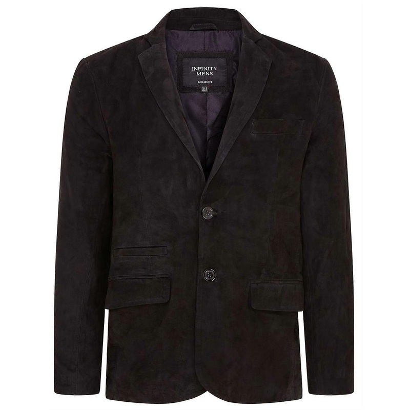 Mens Suede Blazer Jacket Soft Real Italian Leather Fitted Vintage Coat