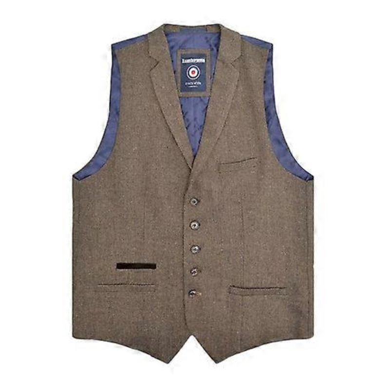 Lambretta Mens Morgan Herringbone Waistcoat