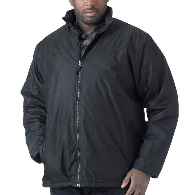 Duke D555 Mens Rayford Big & Tall Casual Zipped Light Padded Jacket Coat – Black