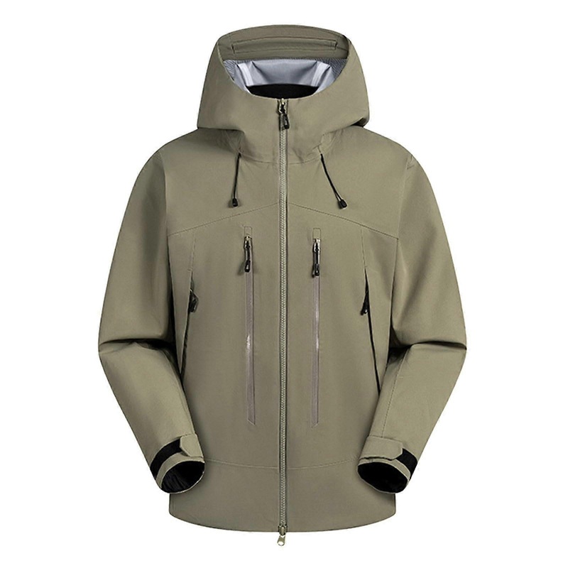Rain Jacket Men’s Thin Sports Softshell 3 in 1 Waterproof Foldable Outdoor Green M