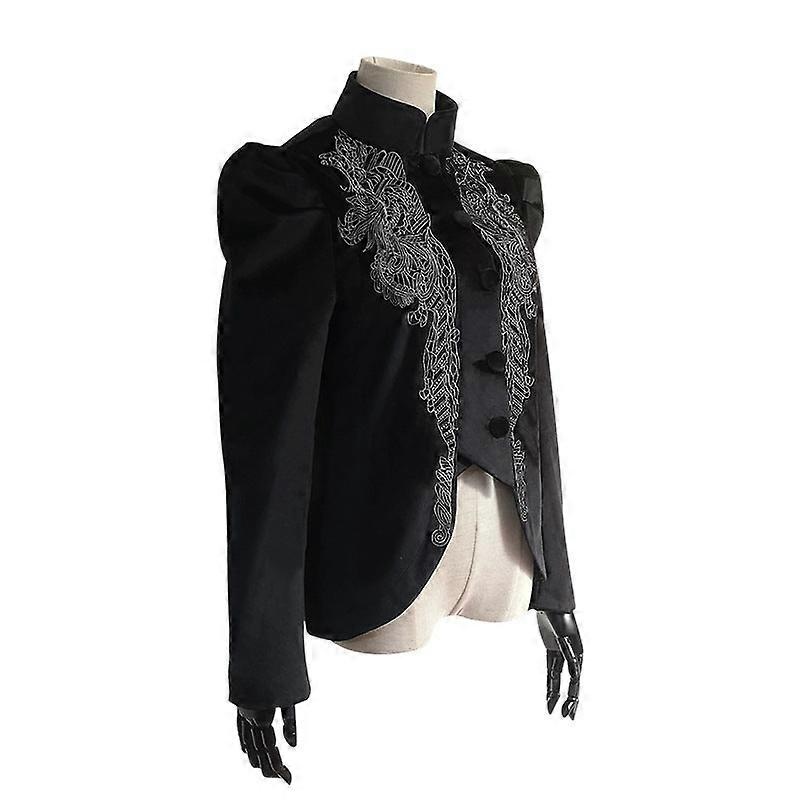Women’s Gothic Victorian Steampunk Jacket Lace-up Back Coat