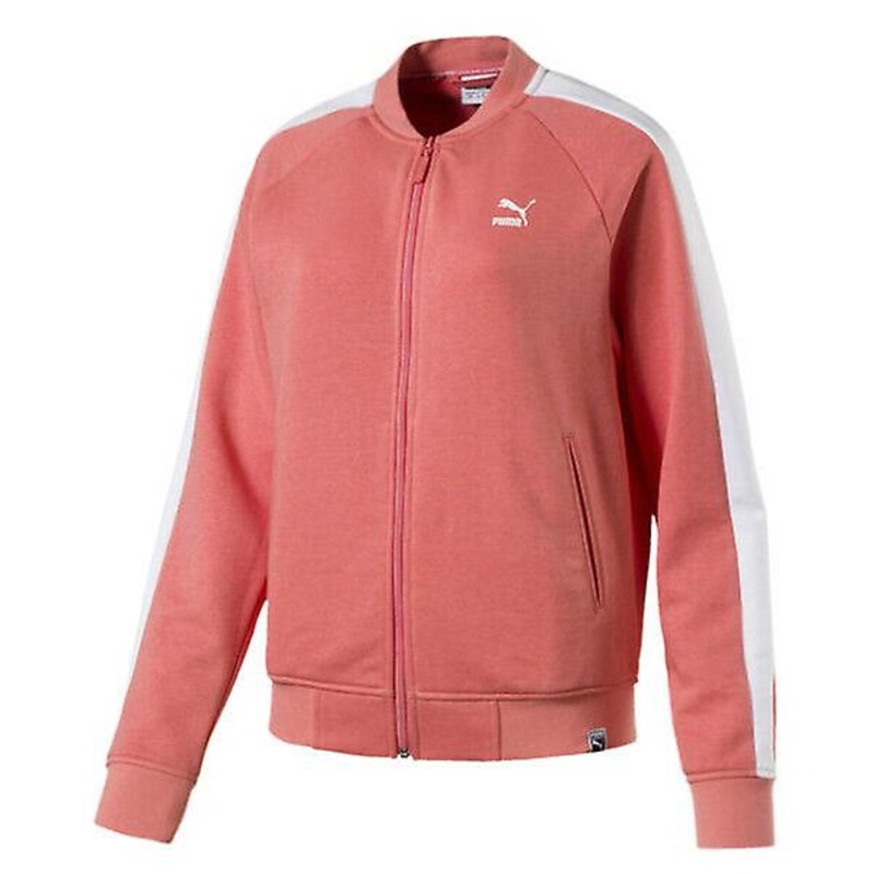 Puma Classics Logo T7 Track Jacket Womens Sweat Top Full Zip Pink 575071 11 A20C
