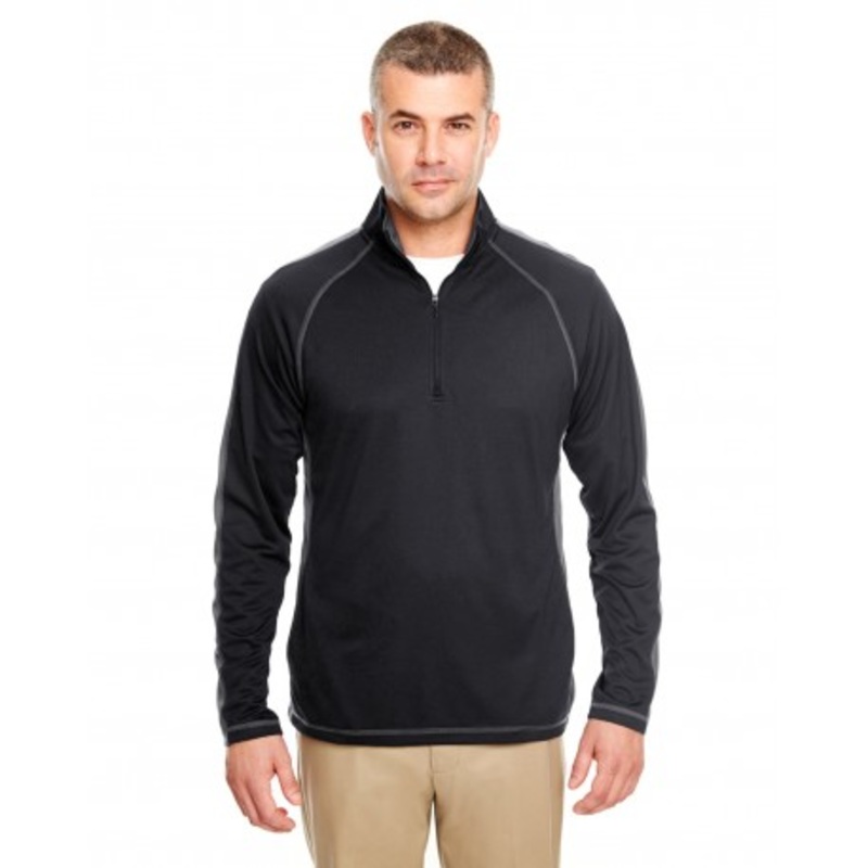 UltraClub 8398 Adult Cool & Dry Sport Quarter-Zip Pullover With Side And Sleeve Panels | UltraClub 8398