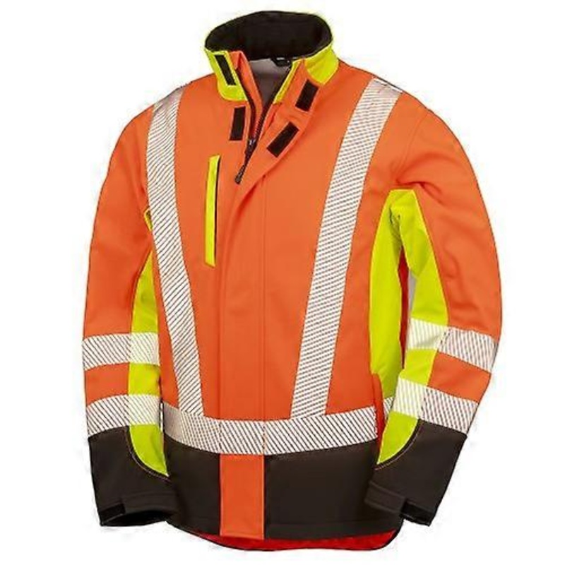 Result Genuine Recycled Mens 3 Tone 3 Layer Safety Soft Shell Jacket