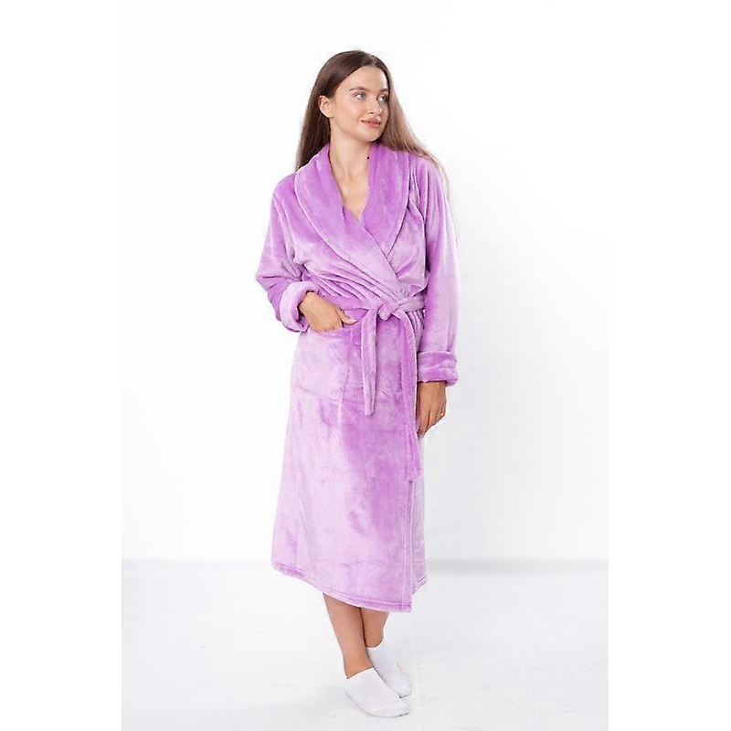 Womens Bathrobe  Soft Fabric with Belt & Pockets,, Winter,  HC 8577-034