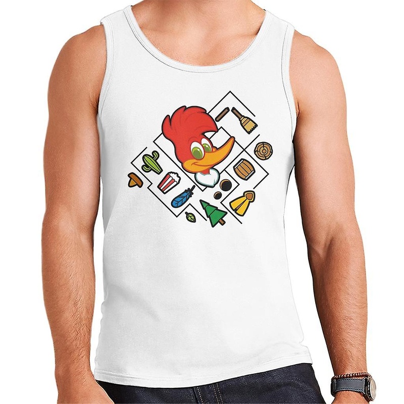 Woody Woodpecker Character Head With Icons Men’s Vest