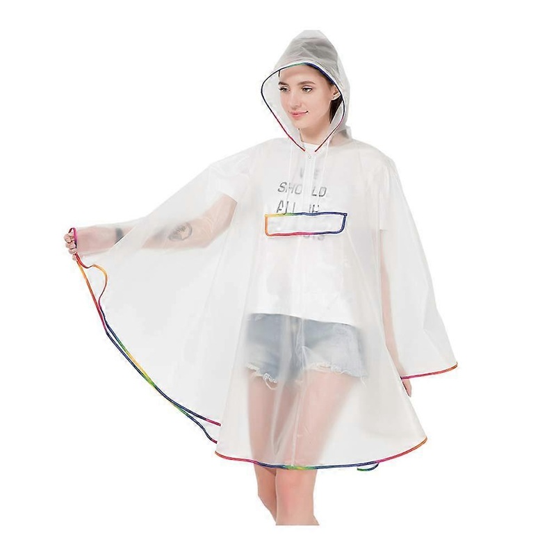Transparent Rain Poncho for Hiking and Cycling, Lightweight Waterproof Outdoor Gear, One Size Fits All, Durable Material