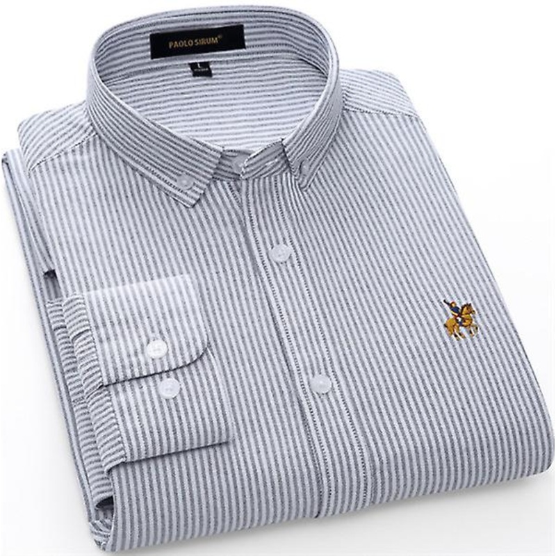 2022 Hot Selling New Brand Cotton Oxford Men’s Long-sleeved Shirts Large Size Breathable And Comfortable Cotton Embroidered Shirts
