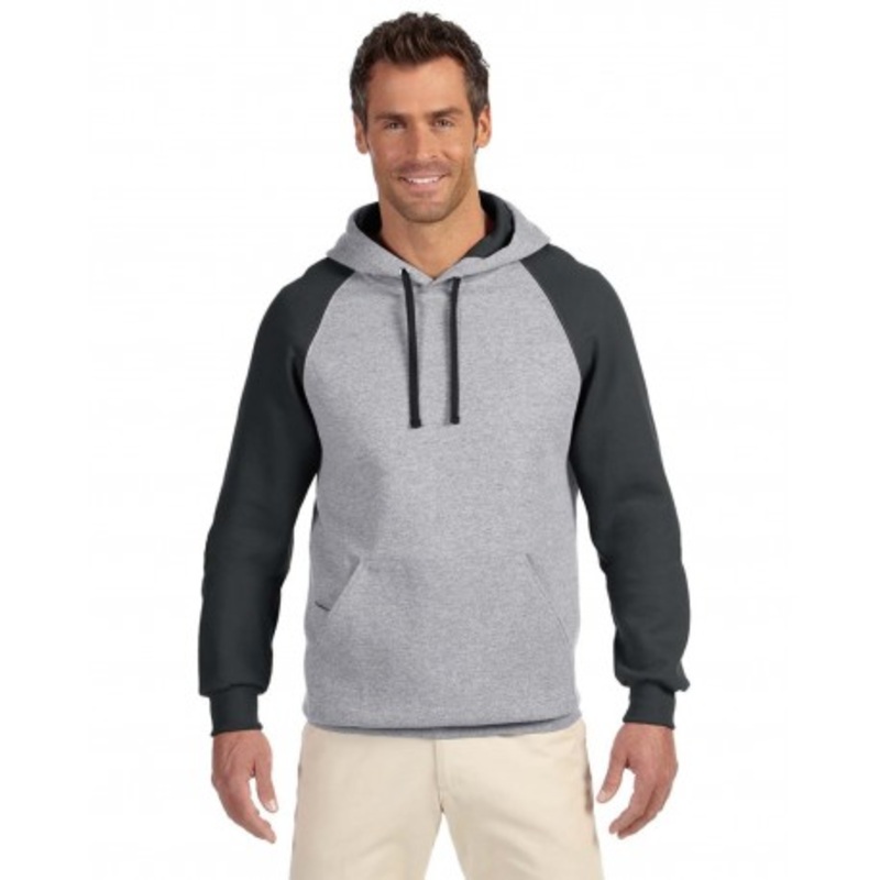 Jerzees 96CR Adult Nublend Colorblock Raglan Pullover Hooded Sweatshirt | Jerzees 96CR