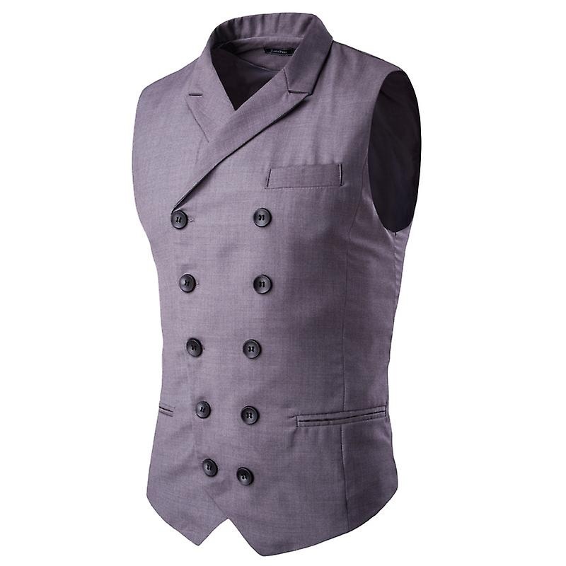 2023 New Simple and Versatile Men’s Vest Fashion Gentlemen’s Double breasted Suit Collar Casual Slim
