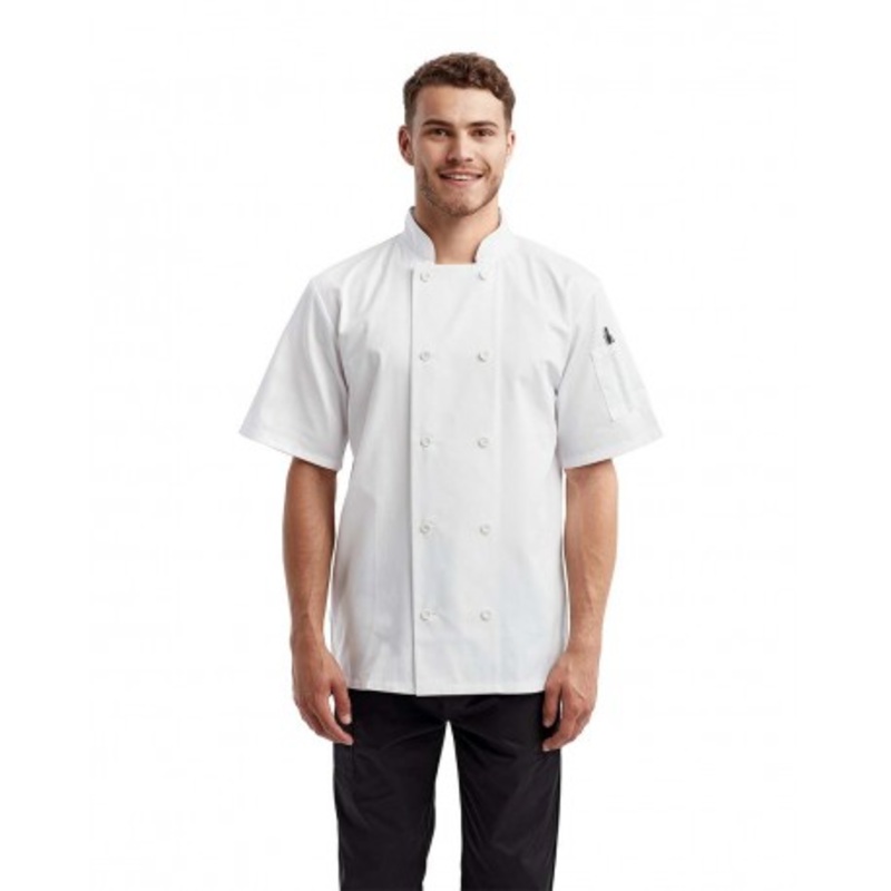 Artisan Collection by Reprime RP656 Short Sleeve Recycled Chef Coat | Artisan Collection by Reprime RP656