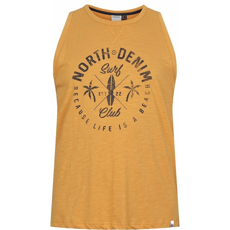 Men’s NORTH 564 North 564 Mens Big Size Surf Denim Print Cotton Vest