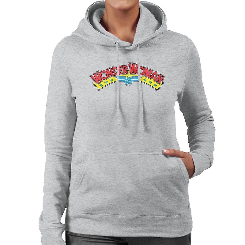 Wonder Woman Blue Stars Logo Women’s Hooded Sweatshirt
