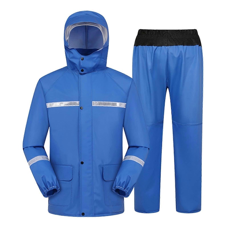 Outdoor rainwear with hood, waterproof rain suit for adult cycling (Yellow, XXL)