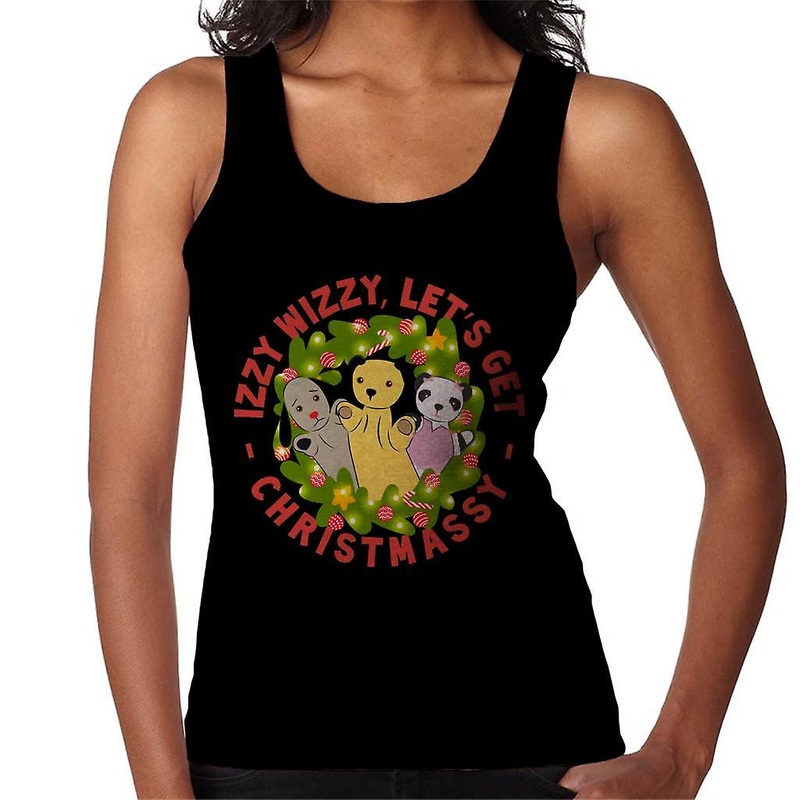 Sooty Christmas Illuminated Wreath Izzy Wizzy Lets Get Chrismassy Women’s Vest