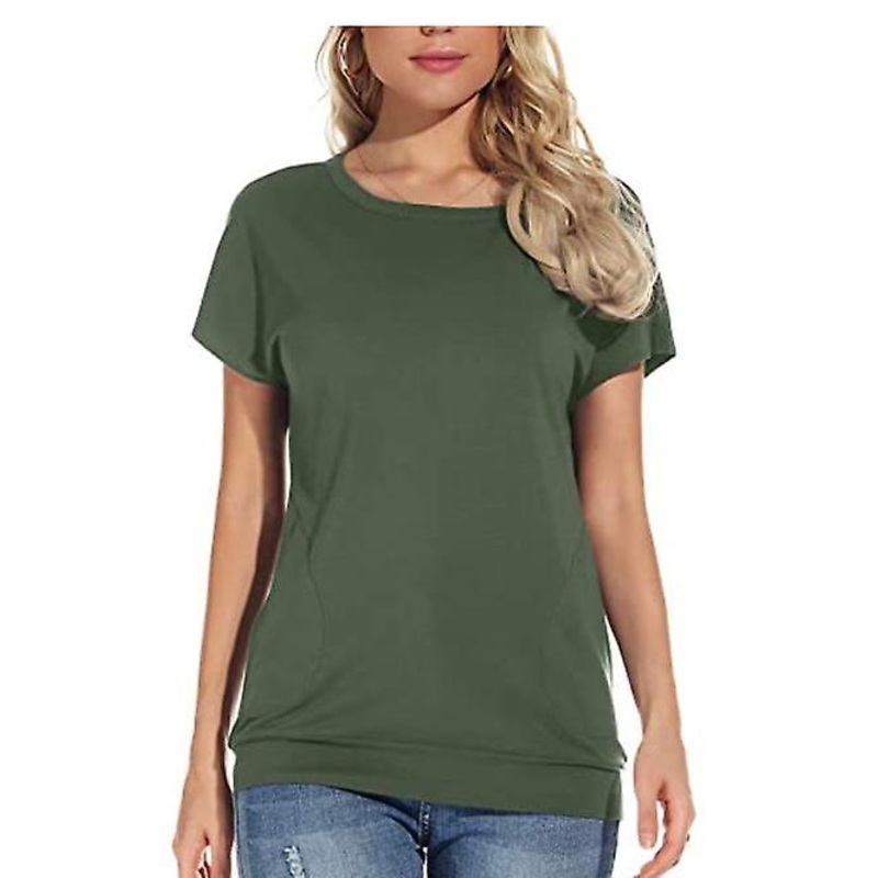 Womens Summer Casual Tops Short Sleeve T Shirts Loose Tunic Tee