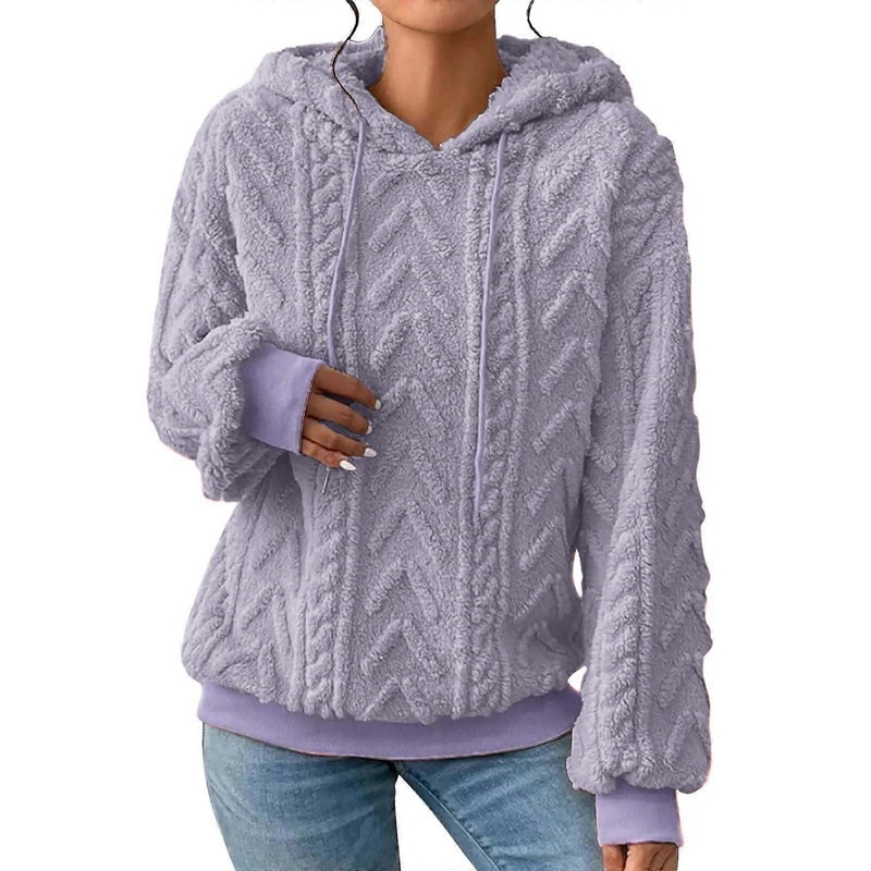 Women’s Winter Sweater for UK Summer Coats, Autumn Hooded Sweater, Purple 5XL