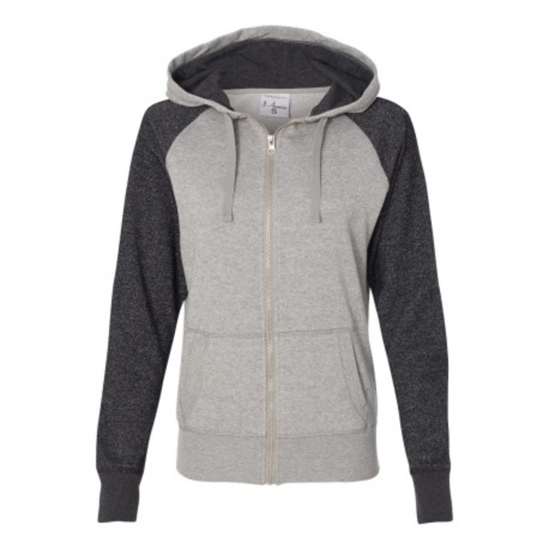 J. America 8868 Women’s Glitter French Terry Full-Zip Hooded Sweatshirt | J. America 8868