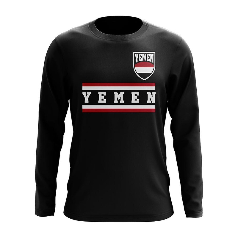 Yemen Core Football Country Long Sleeve T-Shirt (Black)