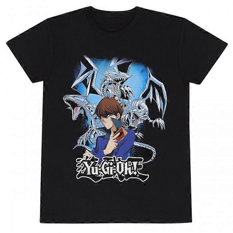 Yu-Gi-Oh! Unisex Adult Seto Kaiba and Blue Eyes White Dragon T-Shirt