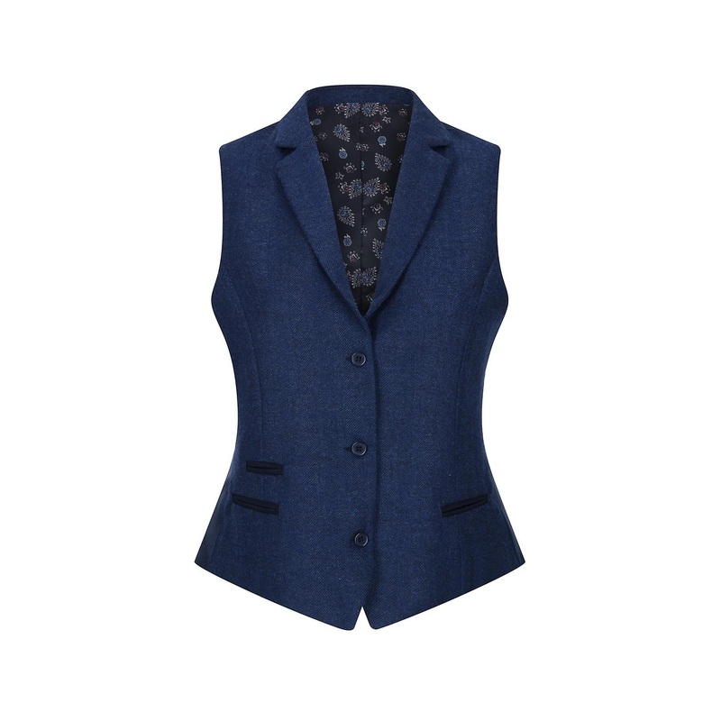 Womens Tweed Herringbone Blazer Jacket Waistcoat 1920s Vintage