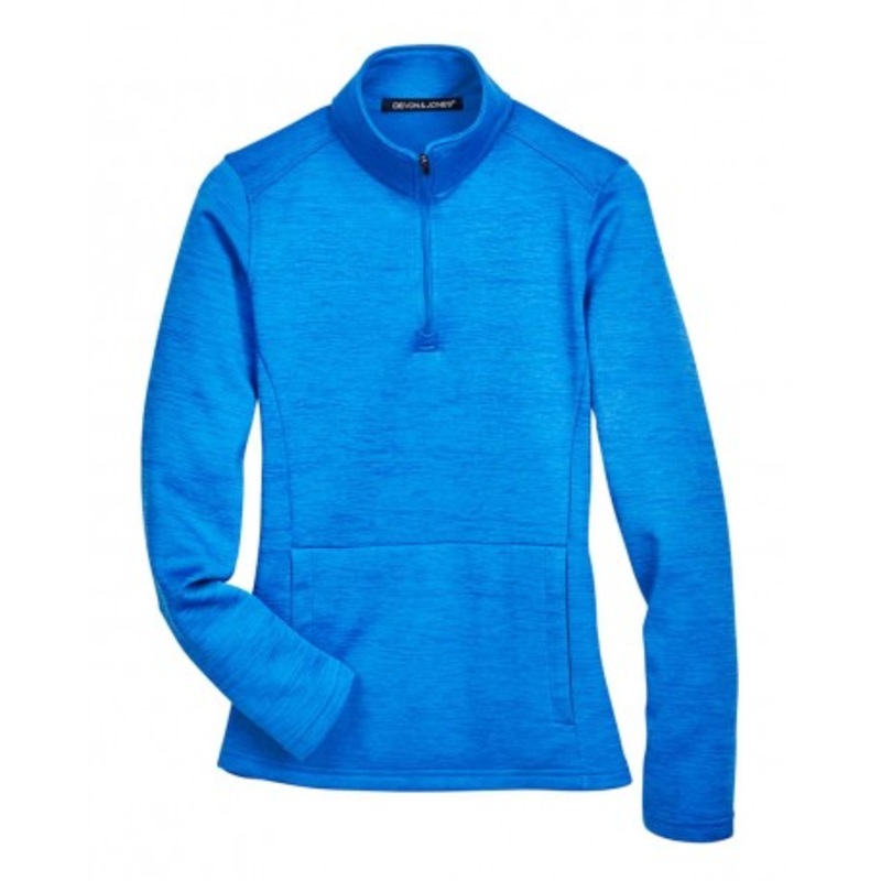 Devon & Jones DG798W Women’s Newbury Melange Fleece Quarter-Zip Pullover | Devon & Jones DG798W