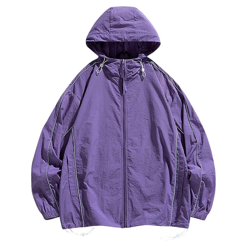 UV Clothing Unisex UPF 50 Sun Protection Jacket Lightweight Breathable Softshell Bomber Style Cycling Hiking Purple L