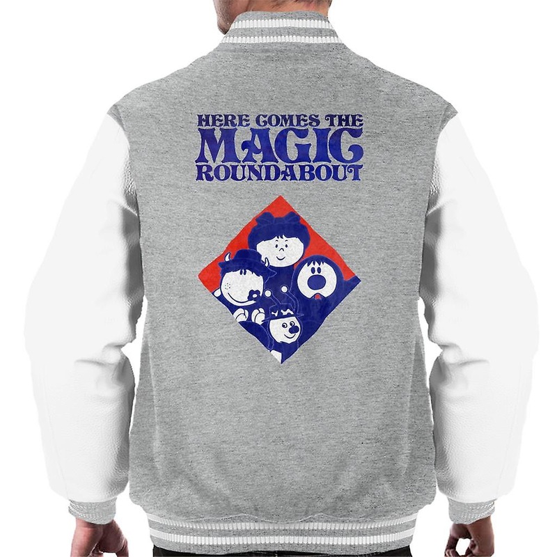 The Magic Roundabout Retro Blue Tone Diamond Men’s Varsity Jacket