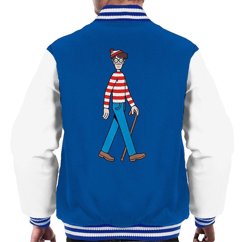 Where’s Wally Walking Holding Stick Men’s Varsity Jacket