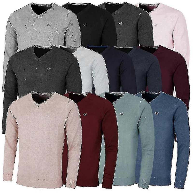 (2023 Hot)mens V-neck Soft Cotton Easy Care Golf Sweater High Quality Softy Smart