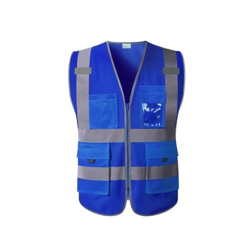 Reflective Vest Summer Reflective Vest Construction Reflective Clothing Traffic Vest Warning Vest (Blue, XXL) XXLarge Blue