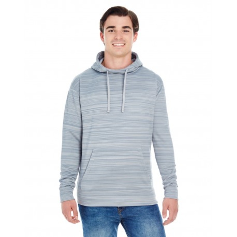 J America JA8661 Adult Odyssey Striped Poly Fleece Pullover Hood | J. America JA8661
