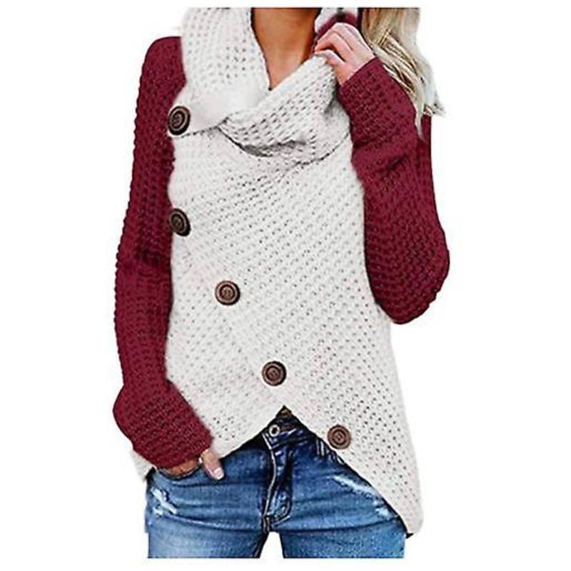 2023 Autumn And Winter Knitwear Women’s Fashion Turtleneck Cardigan Women’s Two-color Long-sleeved Five-button Decorative Women’s Sweater