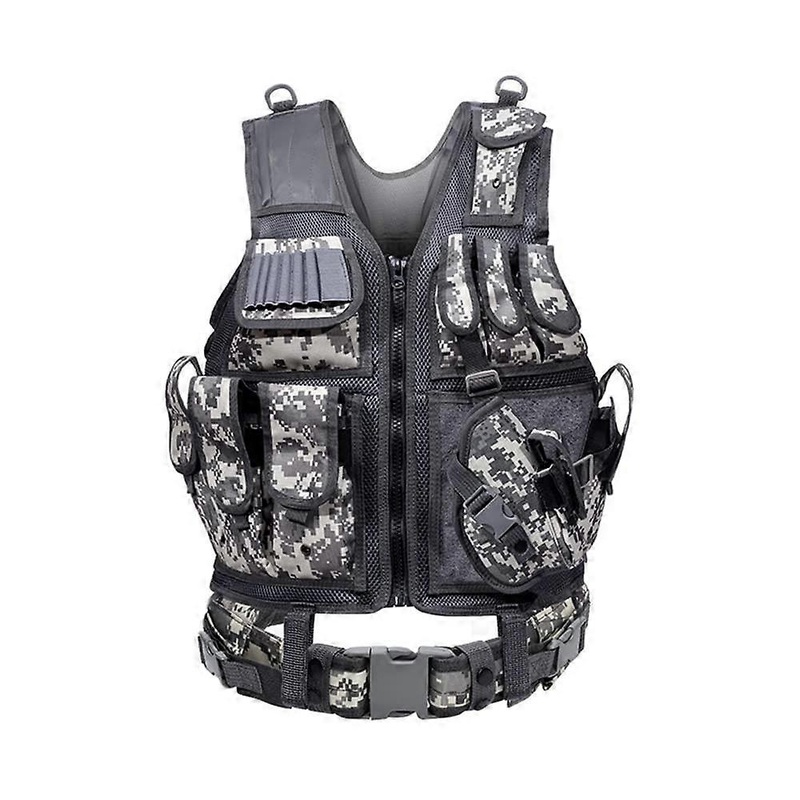 Tactical Vest Camouflage Vest Body Armor Molle Outdoor Equipment Paintball Airsoft Combat Protective Vest Men (ACU)