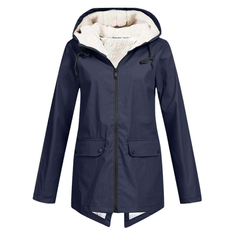 Women’s Rain Jacket Waterproof and Breathable, Thin Windbreaker, Large Sizes, Spring Rain Parka XL, Lightweight Transition Coat
