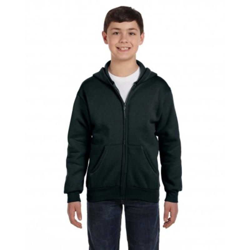 Hanes P480 Youth Ecosmart 50/50 Full-Zip Hooded Sweatshirt | Hanes P480