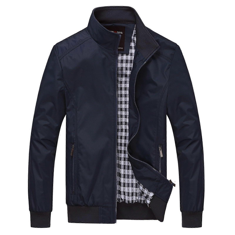 Transition Jacket Men’s Lightweight Summer Bomber Jacket With Pockets StandUp Collar Outdoor Spring Aviator Blouson