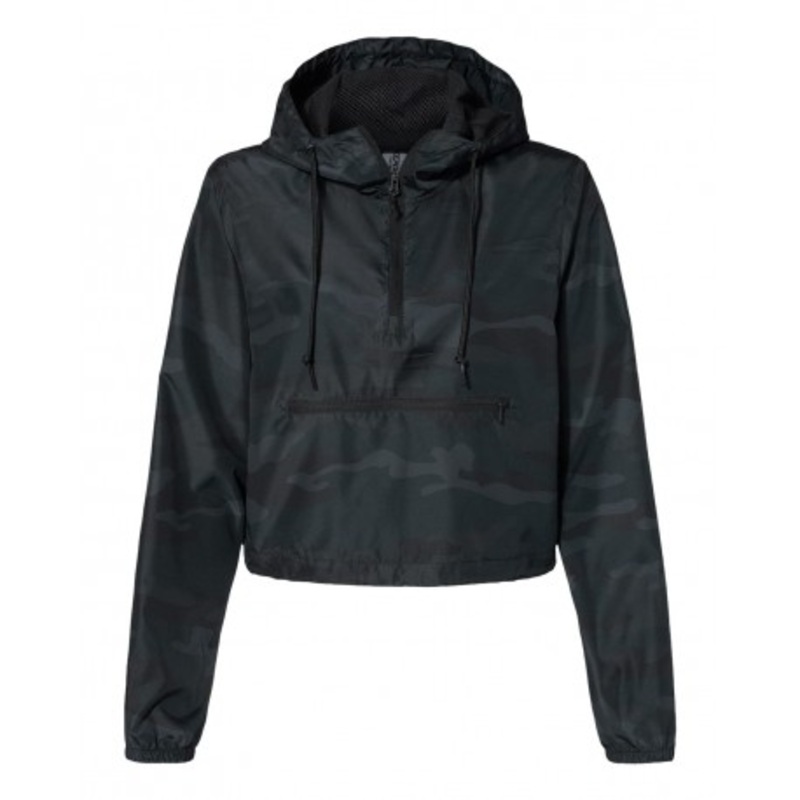 Independent Trading Co. EXP64CRP Women’s Lightweight Quarter-Zip Pullover Crop Windbreaker | Independent Trading Co. EXP64CRP