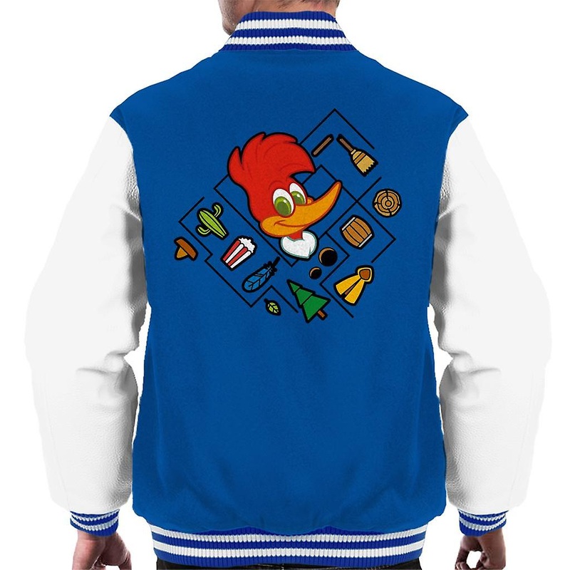 Woody Woodpecker Character Head With Icons Men’s Varsity Jacket