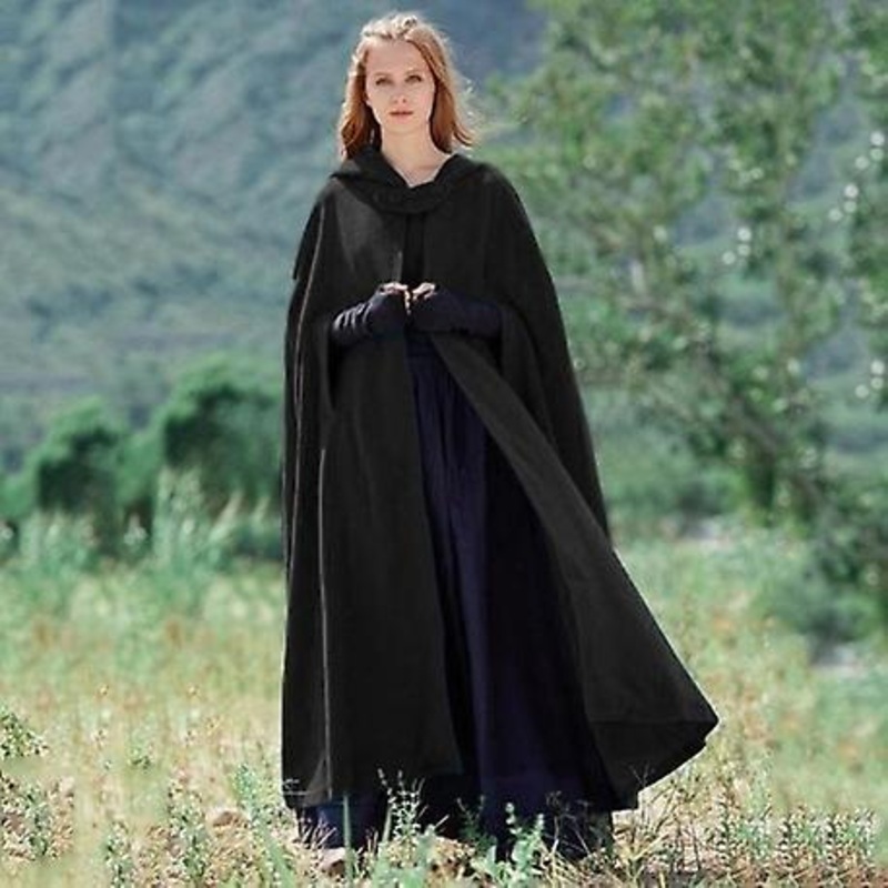 Thick Hoody Floor-length Long Cape/