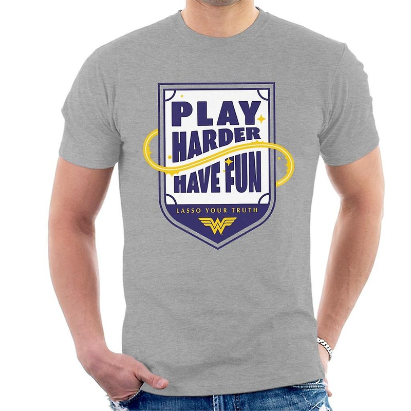 Wonder Woman Sports Play Harder Lasso Your Truth Men’s T-Shirt