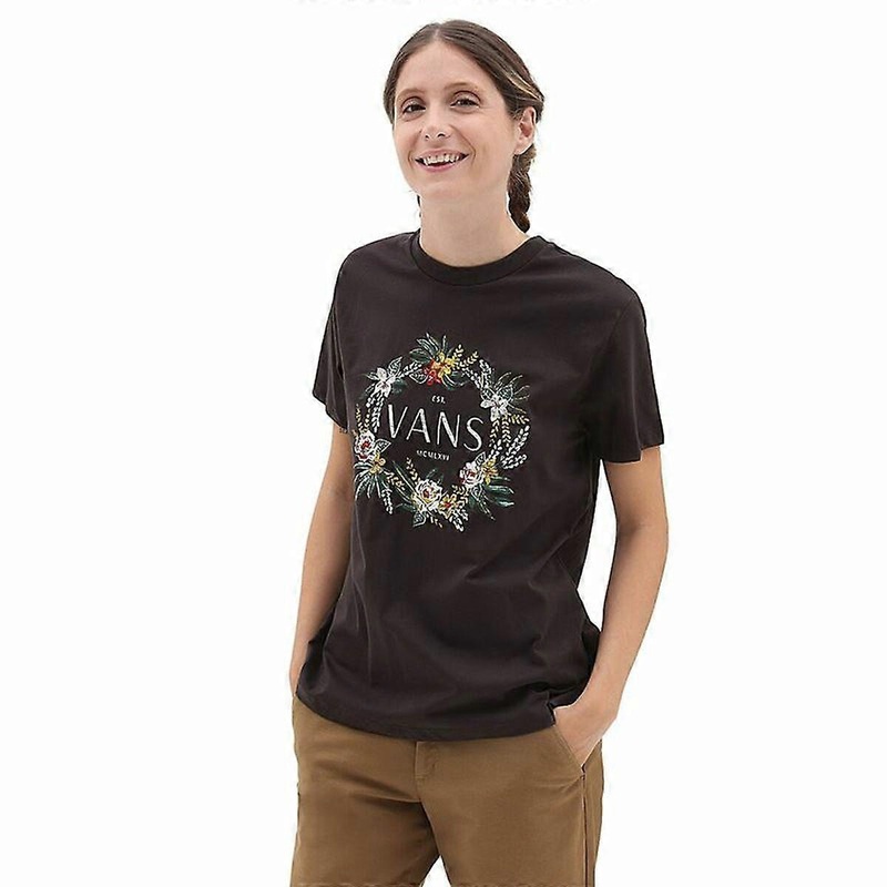 Womens Short Sleeve T-Shirt Vans Wreath Of Flowers Bff Tee-B