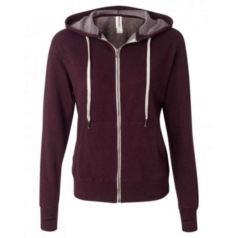 Independent Trading Co. PRM90HTZ Heathered French Terry Full-Zip Hooded Sweatshirt | Independent Trading Co. PRM90HTZ